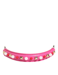 Dolce & Gabbana Rosa Bestickter Leder-Taschenhenkel Damen Schultergurt