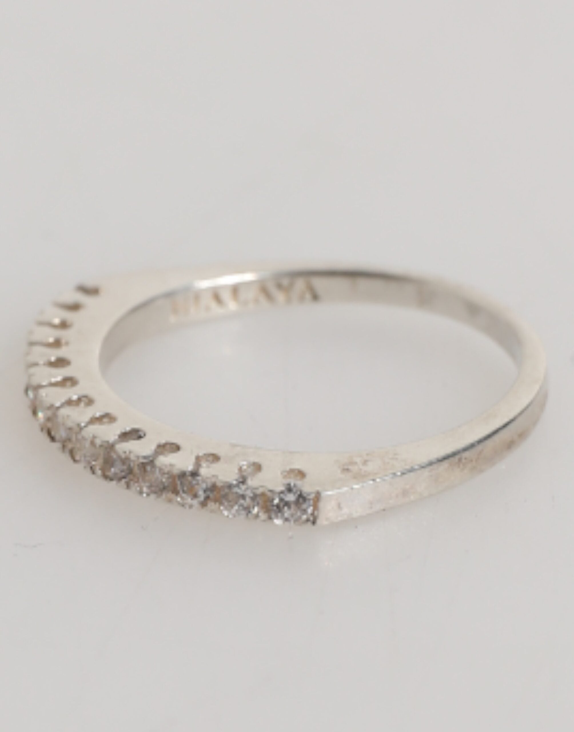 Nialaya Sterling Zilver 925 Band Pave CZ Kristal Eternity Ring