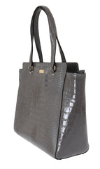 Kate Spade Grijze Krokodil Reliëf Lederen Elissa Bristol Drive Tote Handtas
