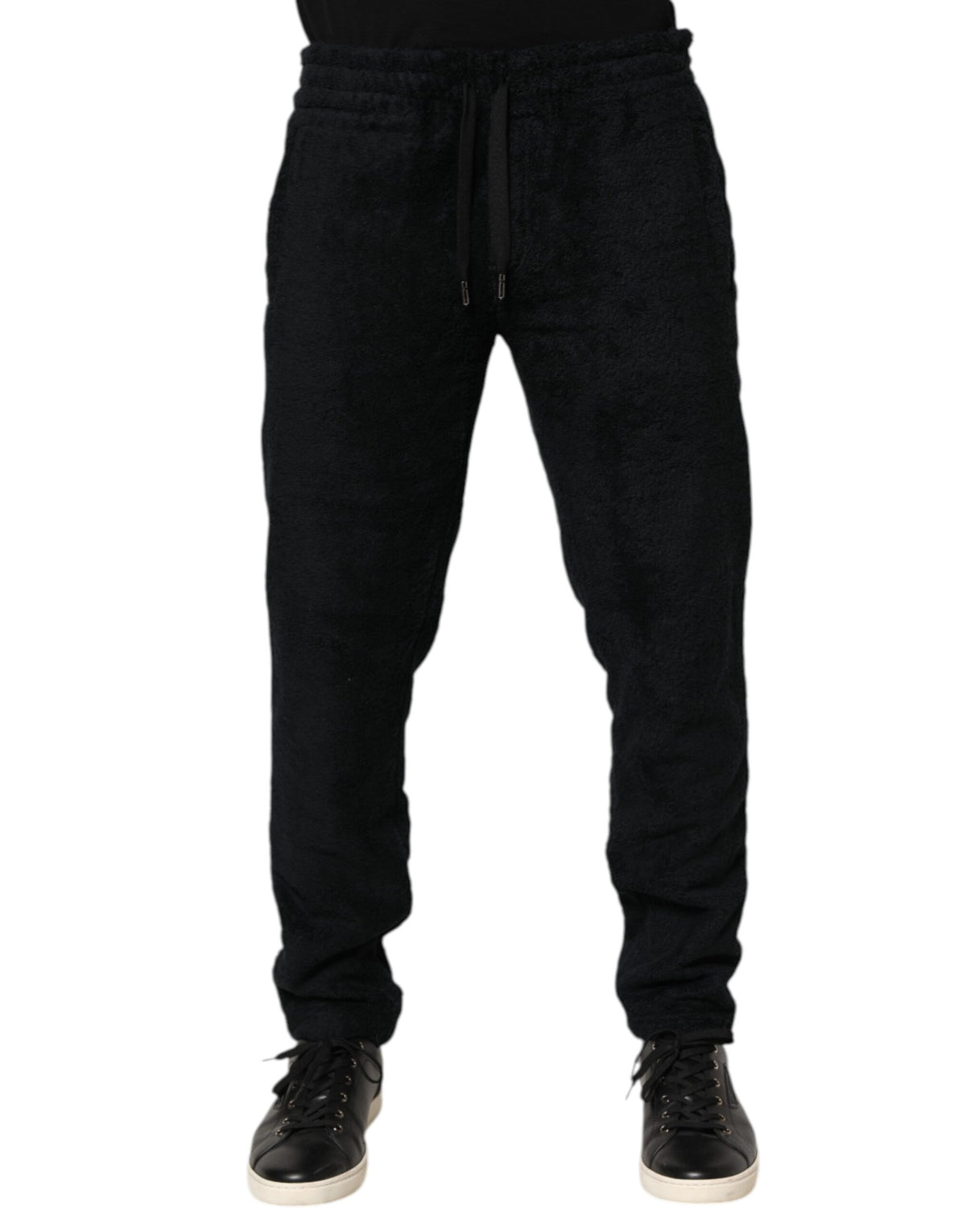 Dolce & Gabbana Schwarze Baumwolle Logo Herren Jogger Sweatpants Hose
