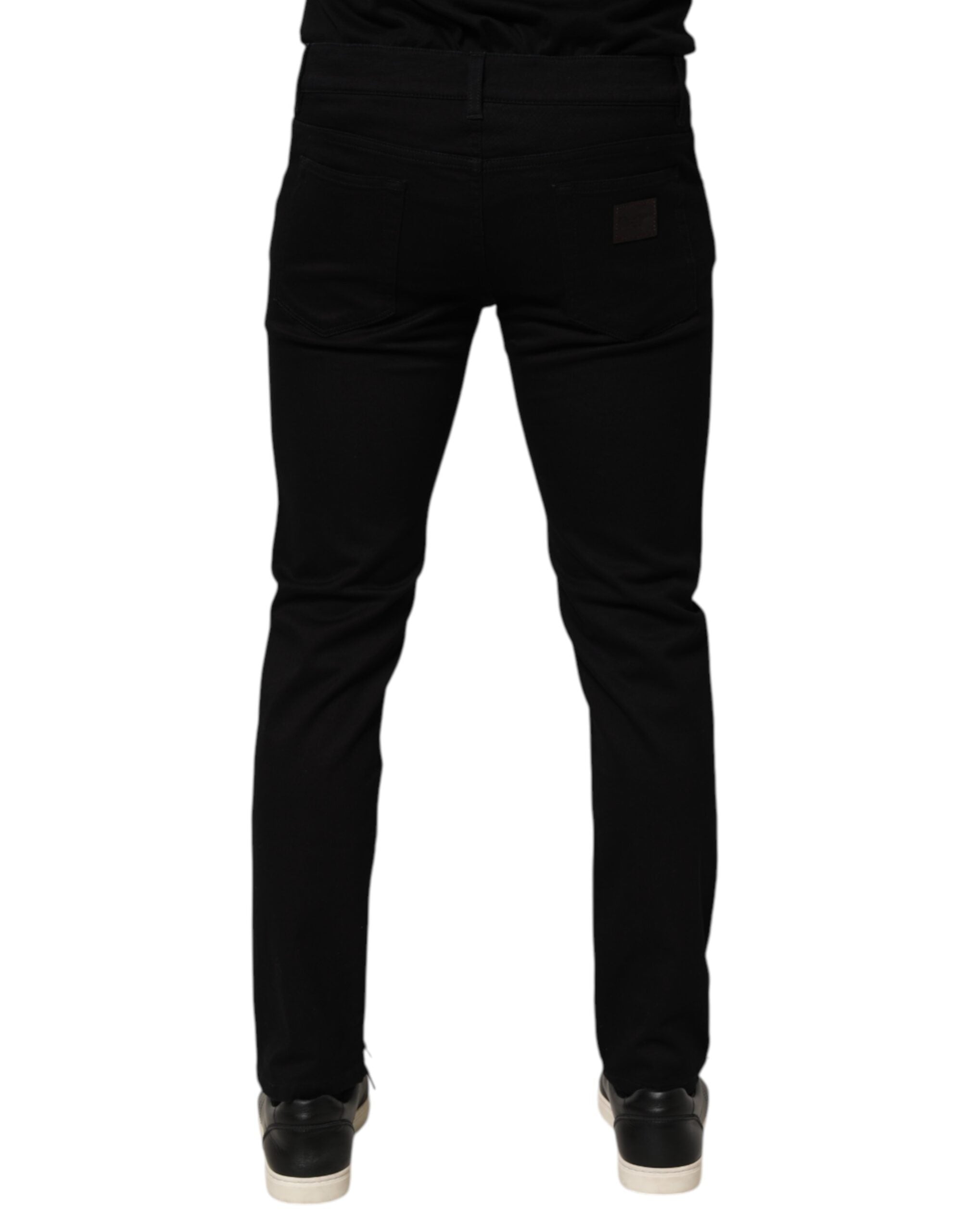 Dolce & Gabbana Schwarze Herren-Hose aus Baumwollmischung im Skinny Fit