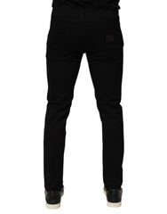 Dolce & Gabbana Schwarze Herren-Hose aus Baumwollmischung im Skinny Fit
