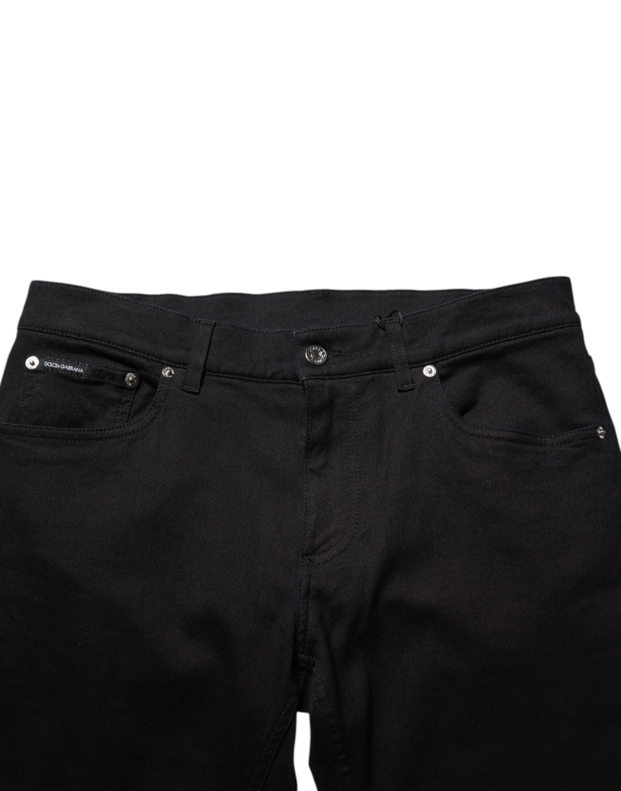Dolce & Gabbana Schwarze Herren-Hose aus Baumwollmischung im Skinny Fit