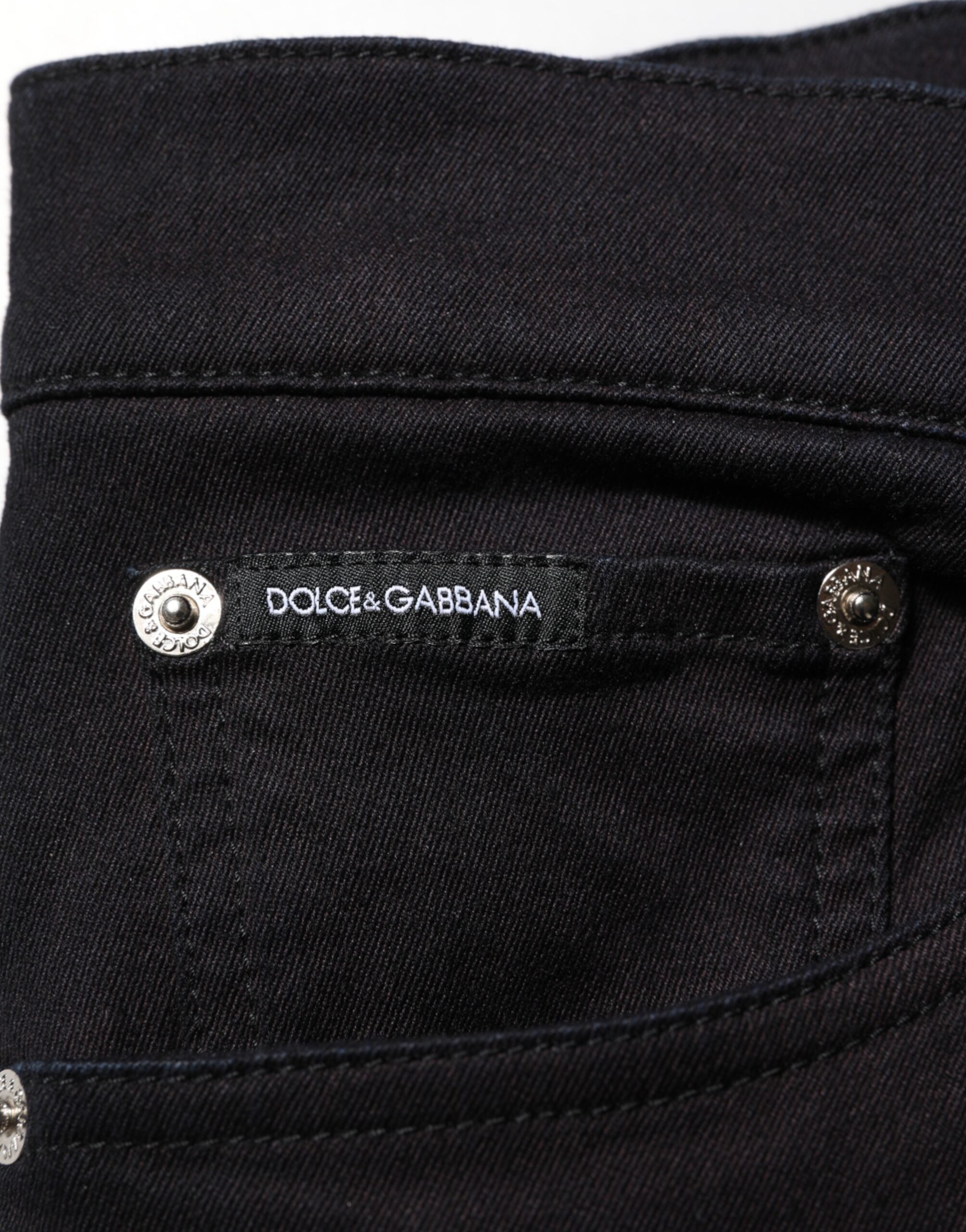 Dolce & Gabbana Schwarze Herren-Hose aus Baumwollmischung im Skinny Fit