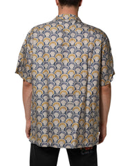 Dolce & Gabbana Hawaii Hemd aus cremefarbener Baumwolle und Seide mit Muscheldruck