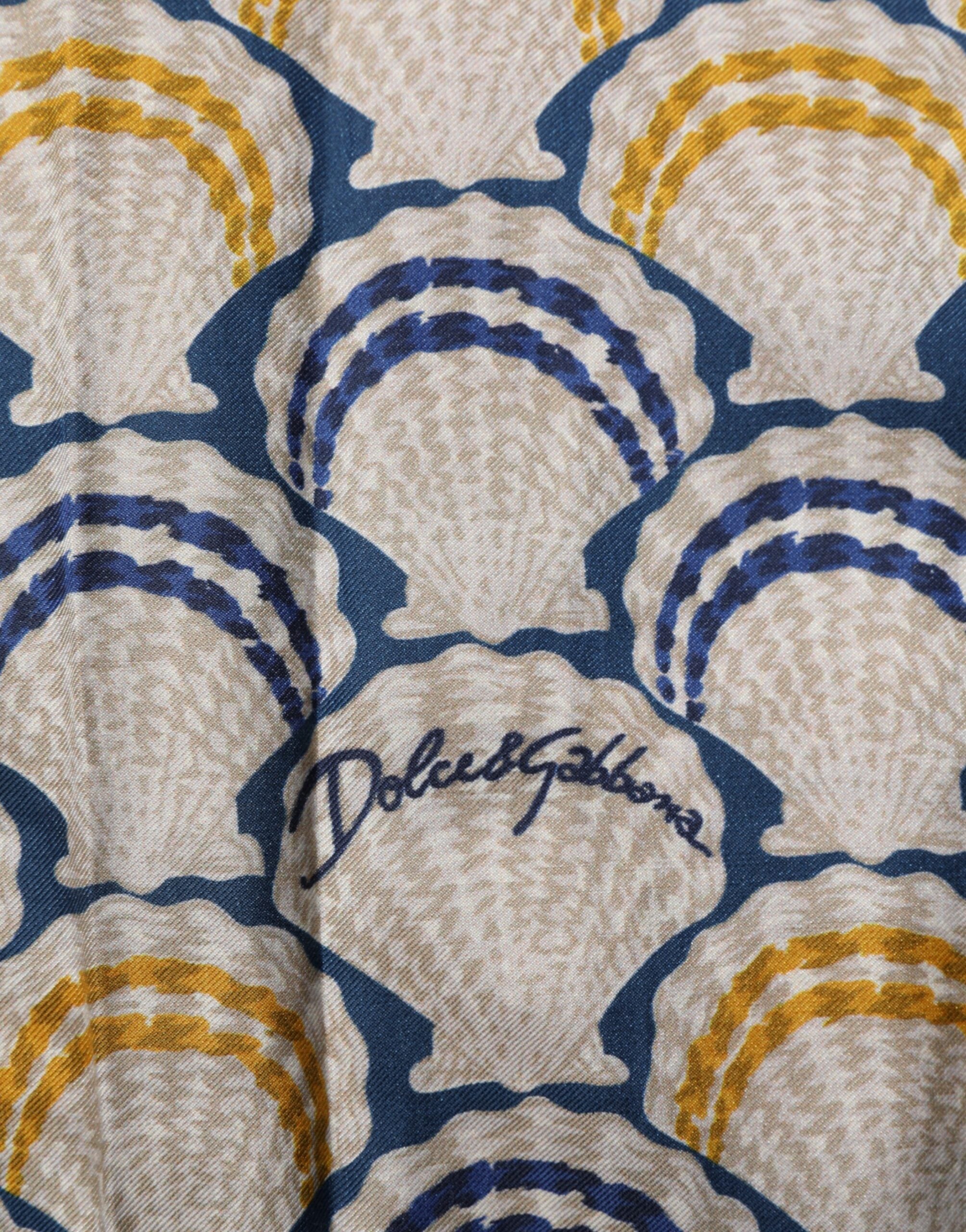 Dolce & Gabbana Hawaii Hemd aus cremefarbener Baumwolle und Seide mit Muscheldruck