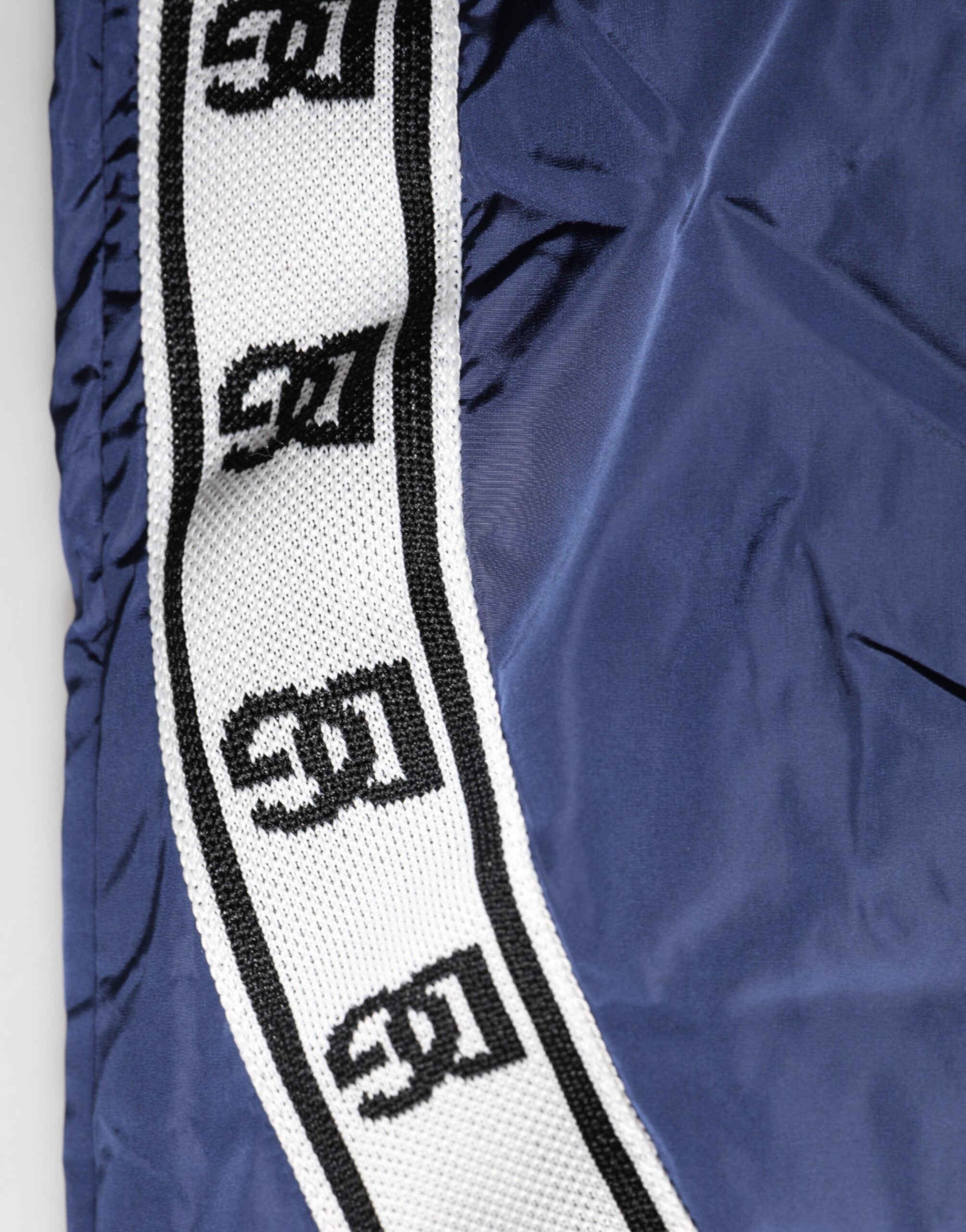 Dolce & Gabbana Blaue Nylon Straight Jogger Sweatpants Hose