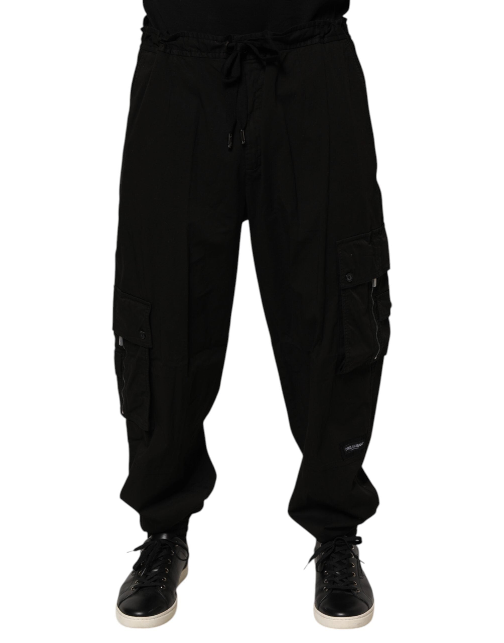 Dolce & Gabbana Schwarze Baumwoll-Cargo-Jogger-Sweatpants