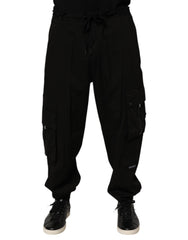 Dolce & Gabbana Schwarze Baumwoll-Cargo-Jogger-Sweatpants