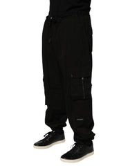 Dolce & Gabbana Schwarze Baumwoll-Cargo-Jogger-Sweatpants