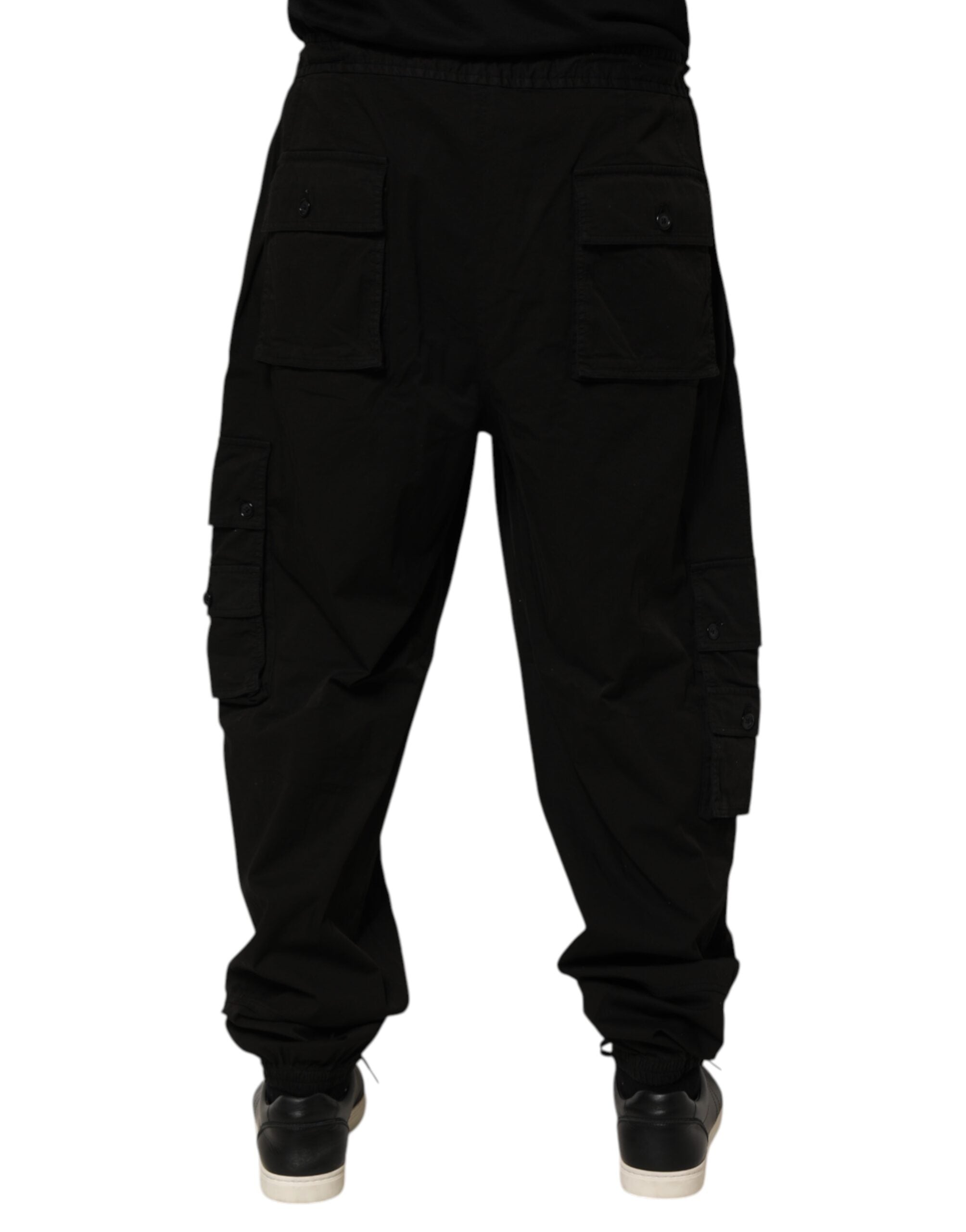 Dolce & Gabbana Schwarze Baumwoll-Cargo-Jogger-Sweatpants