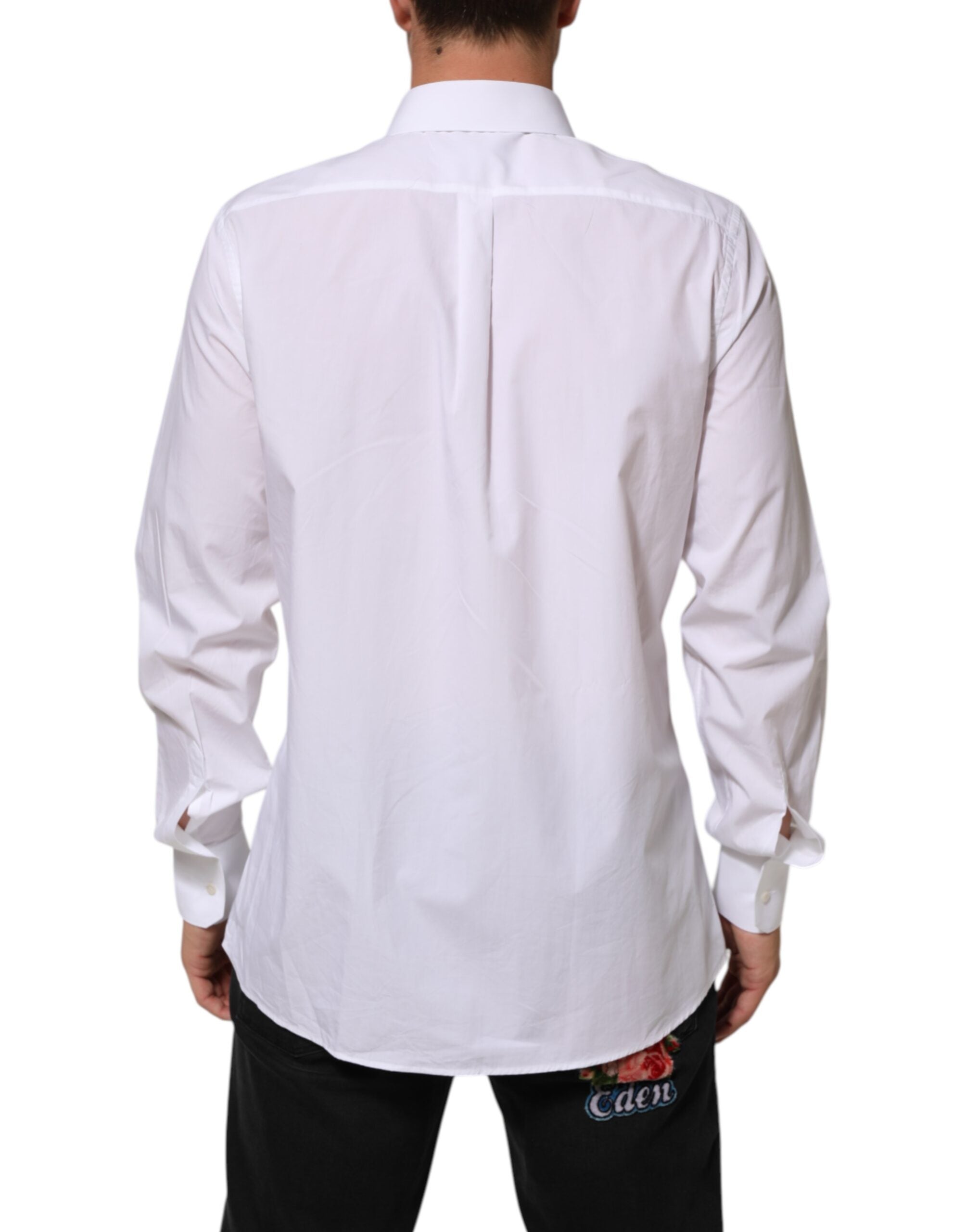 Dolce & Gabbana Weißes Baumwoll-MARTINI Herren Hemd Formelle Kleidung