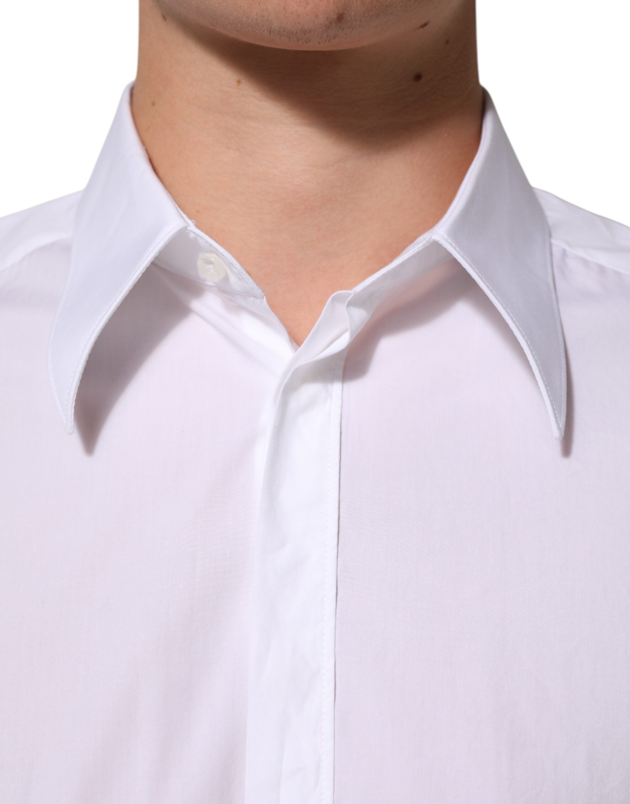 Dolce & Gabbana Weißes Baumwoll-MARTINI Herren Hemd Formelle Kleidung