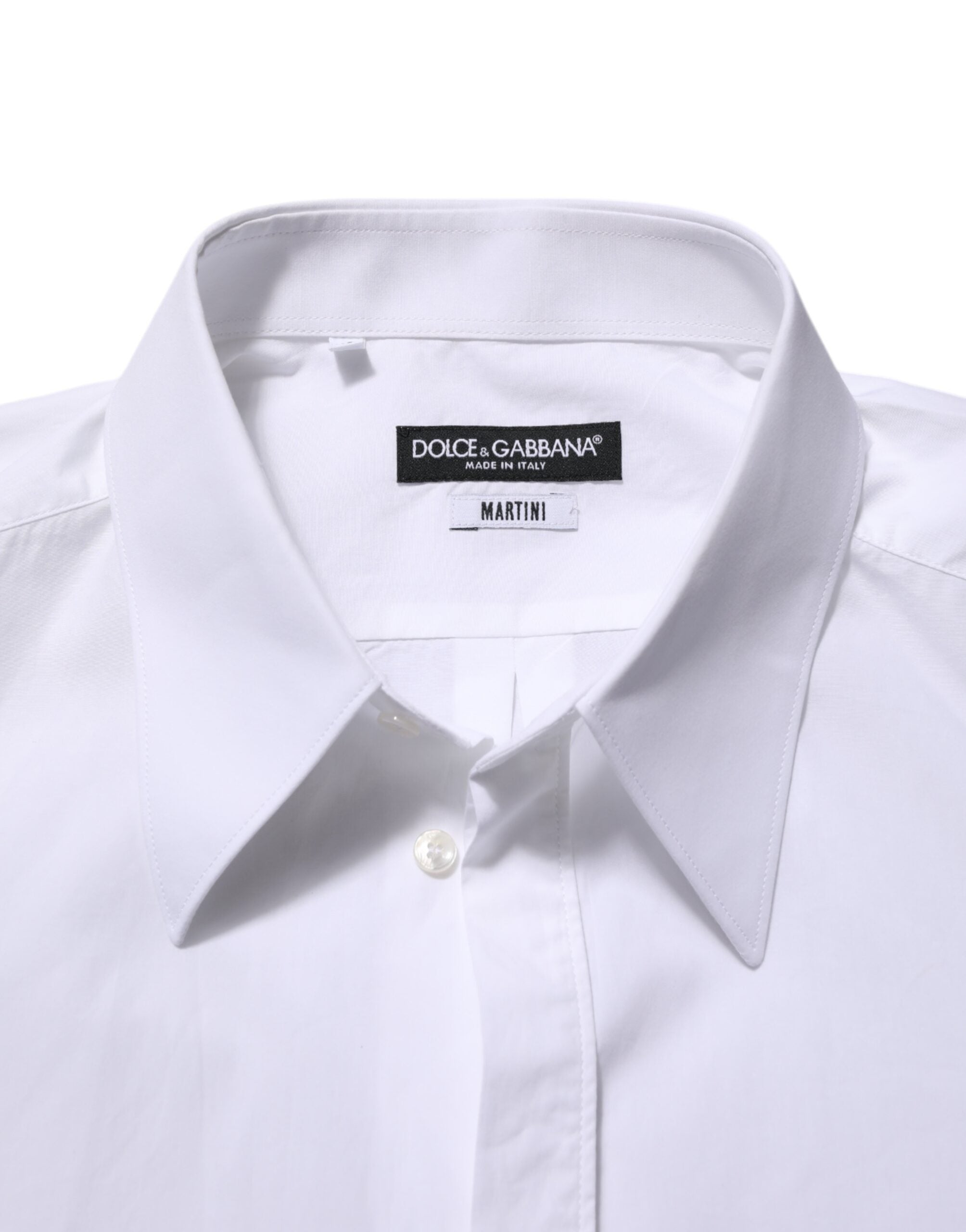 Dolce & Gabbana Weißes Baumwoll-MARTINI Herren Hemd Formelle Kleidung