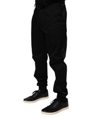 Dolce & Gabbana Zwarte Katoenen Stretch Casual Broek
