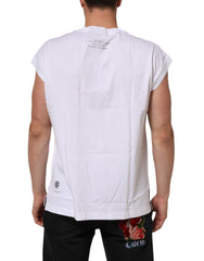 Dolce & Gabbana Wit Katoenen Mouwloze Bedrukte Tanktop