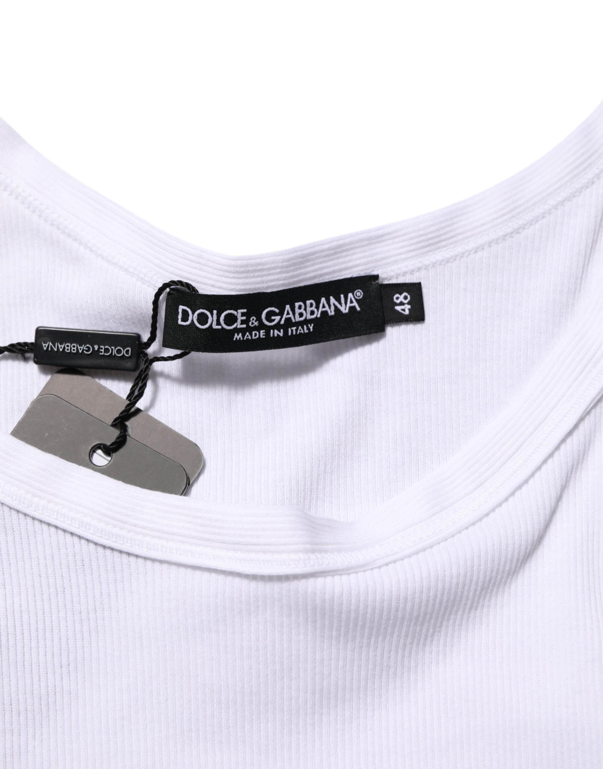 Dolce & Gabbana Wit Mouwloos Rond Halsshirt