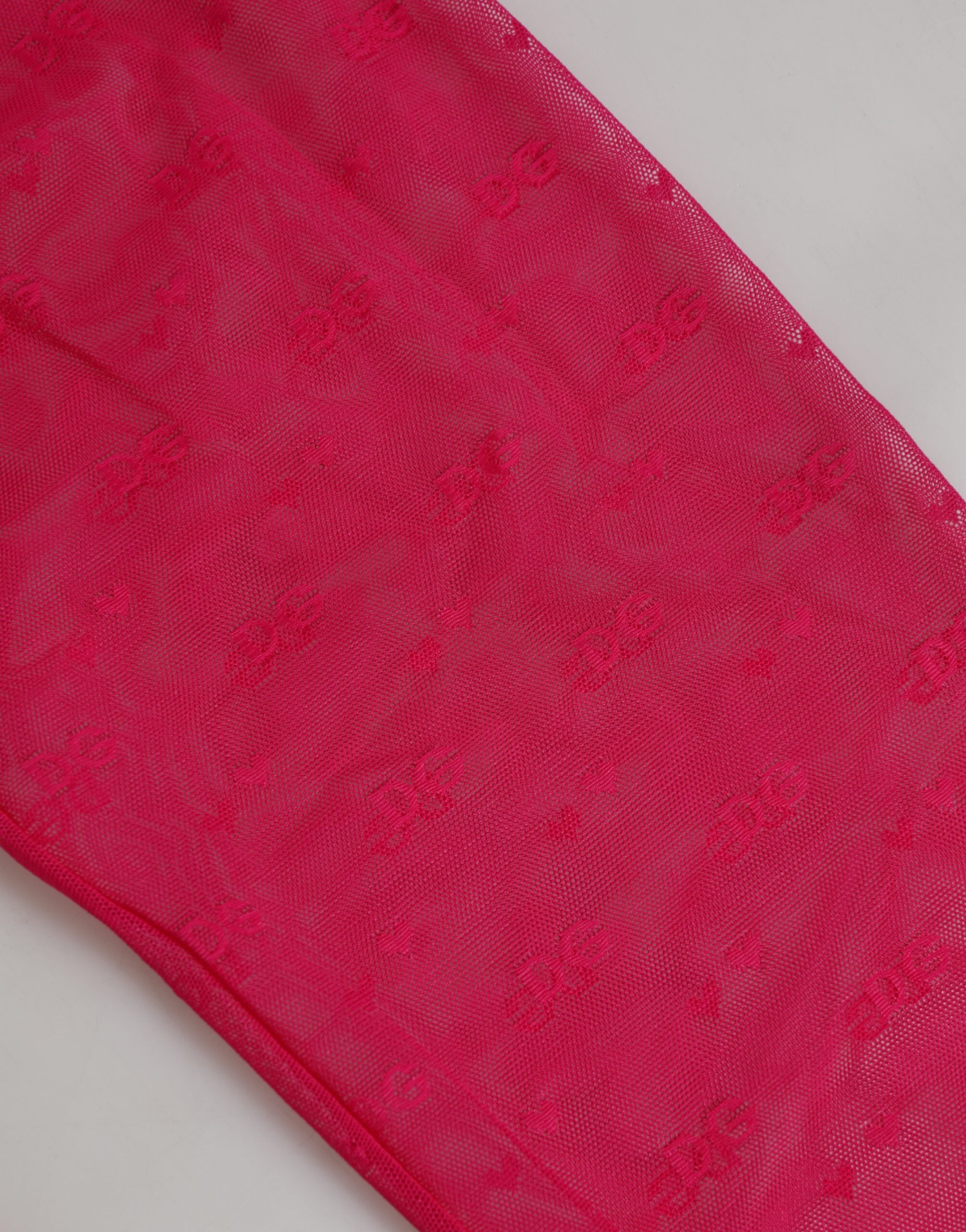 Dolce & Gabbana Fuchsia Nylon-Logo-Spitzen-Leggings Hose Unterwäsche