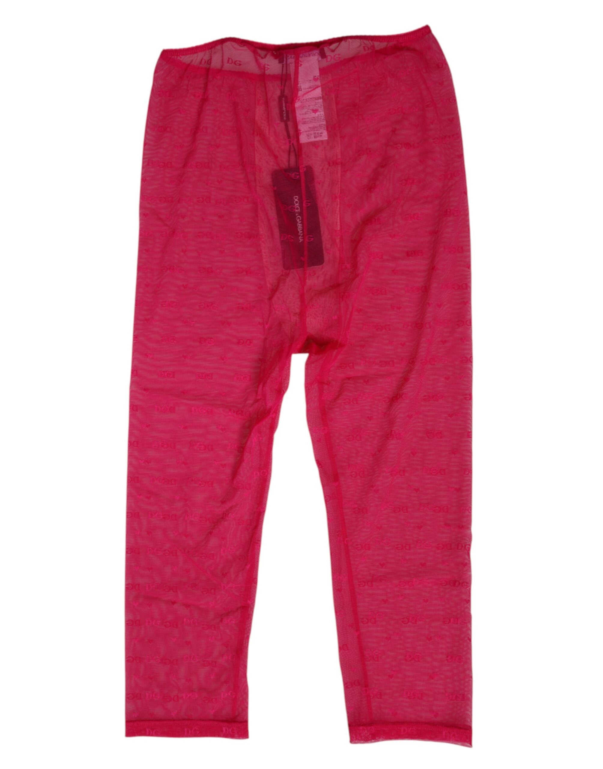 Dolce & Gabbana Fuchsia Logo Spitze Enge Midi Hose Unterwäsche