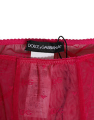 Dolce & Gabbana Fuchsia Logo Spitze Enge Midi Hose Unterwäsche