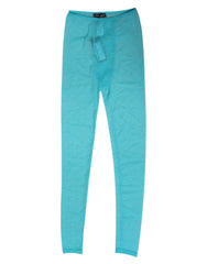 Dolce & Gabbana Light Blue Nylon-Logo-Leggingshose Unterwäsche