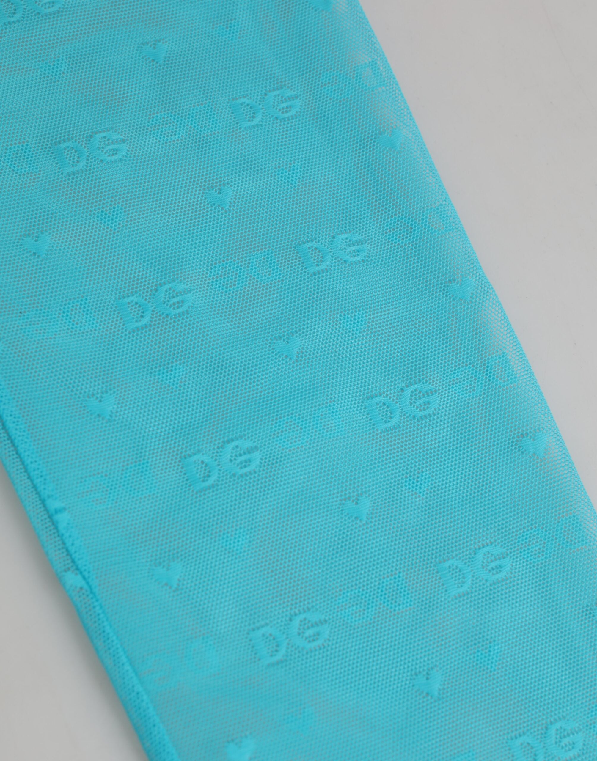 Dolce & Gabbana Light Blue Nylon-Logo-Leggingshose Unterwäsche