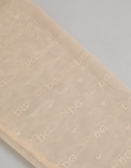 Dolce & Gabbana Beige Nylon Logo Spitzen Leggings Hosen Unterwäsche