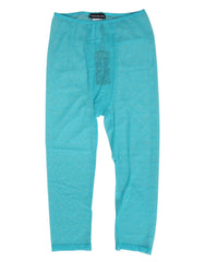 Dolce & Gabbana Light Blue Logo Kanten Strakke Midi Broek Ondergoed