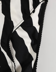 Dolce & Gabbana Zwart-Witte Zebraprint Slip Ondergoed