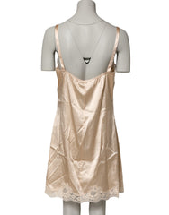Dolce & Gabbana Nude Chemise Lingerie Jurk van Zijde en Kant