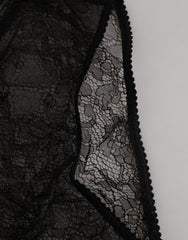 Dolce & Gabbana Black Nylon Stretch High Waist Panty Underwear