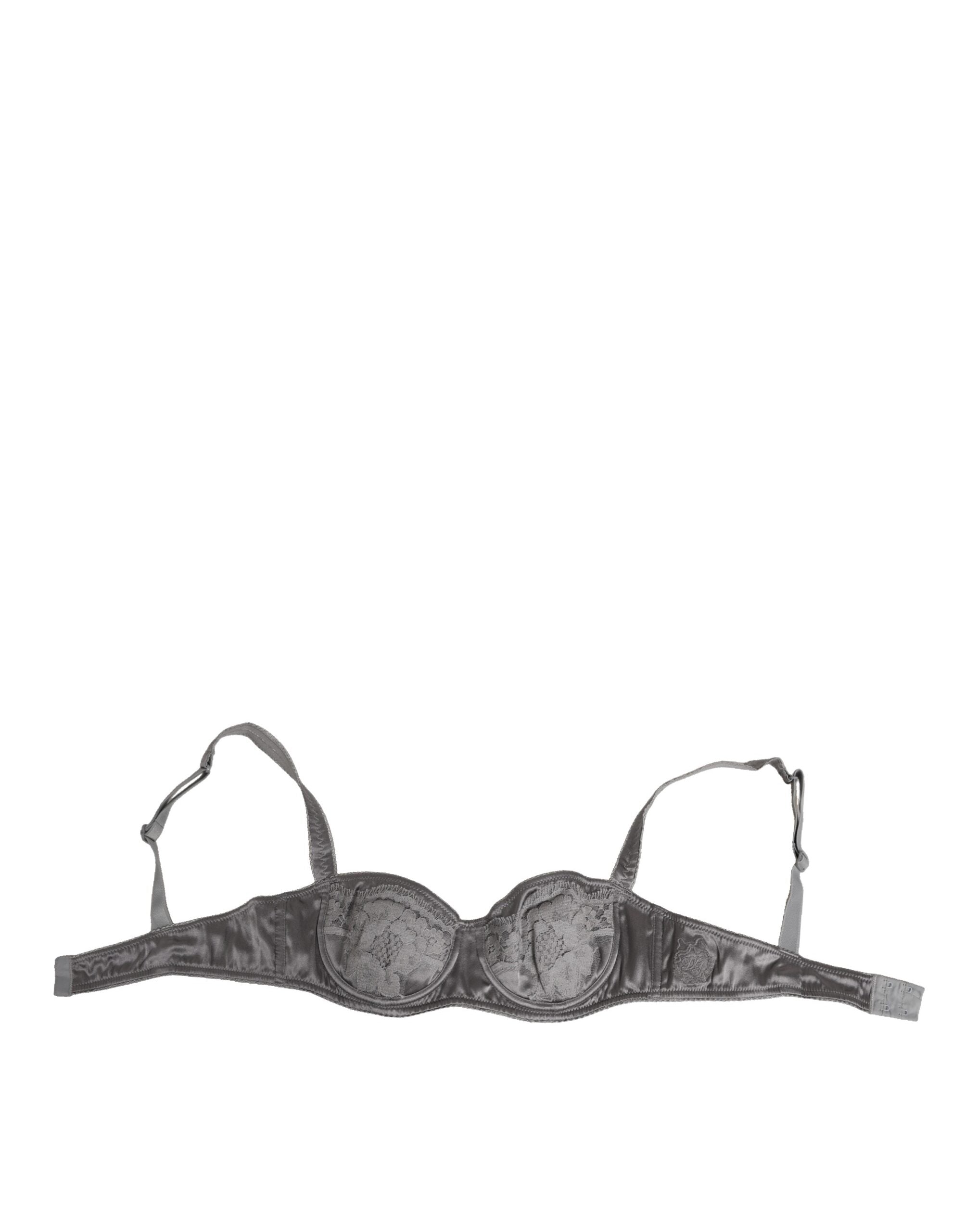 Dolce & Gabbana Grauer Seiden-Balconette-BH mit Bügel Unterwäsche