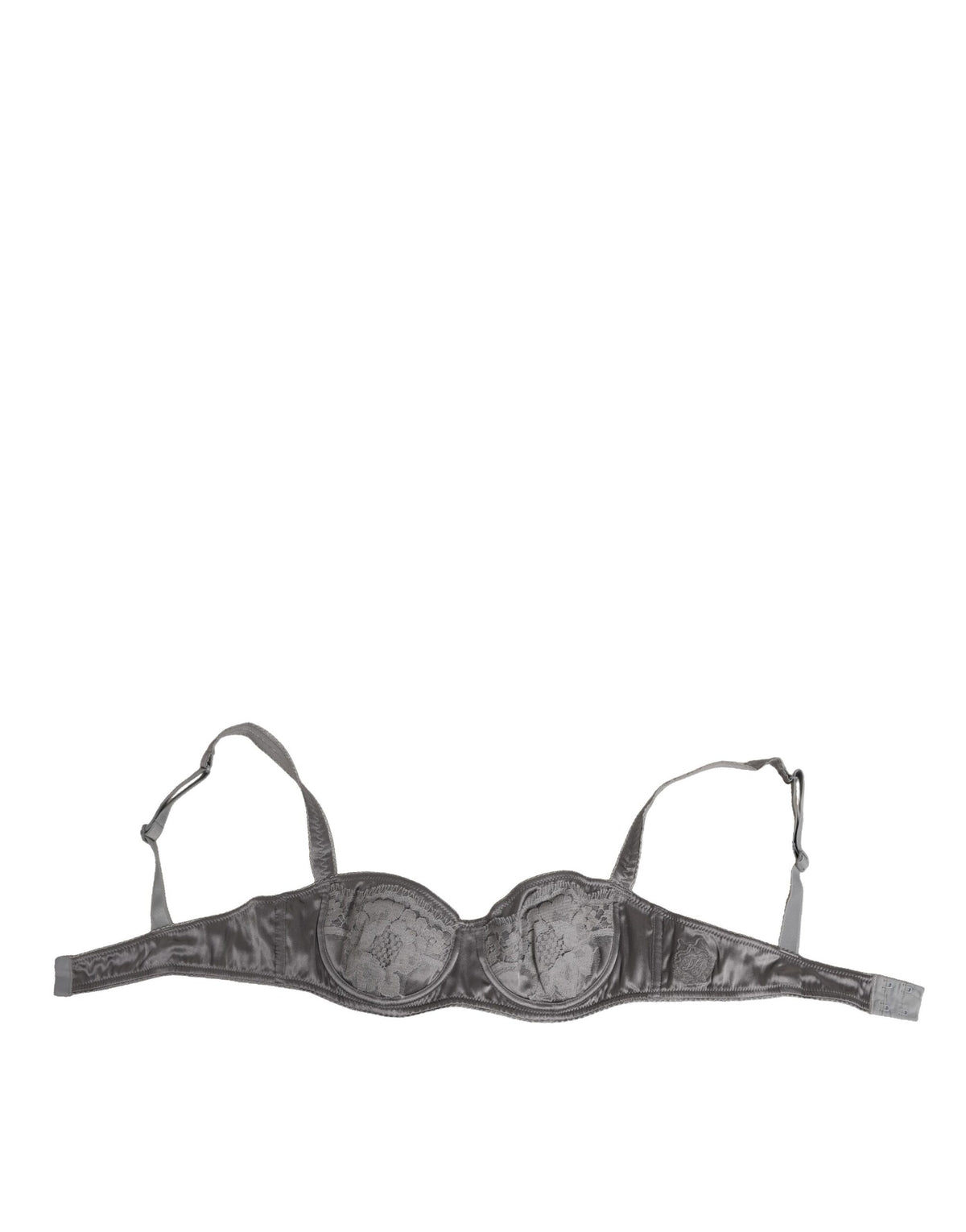 Dolce & Gabbana Grauer Seiden-Balconette-BH mit Bügel Unterwäsche
