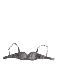 Dolce & Gabbana Grauer Seiden-Balconette-BH mit Bügel Unterwäsche
