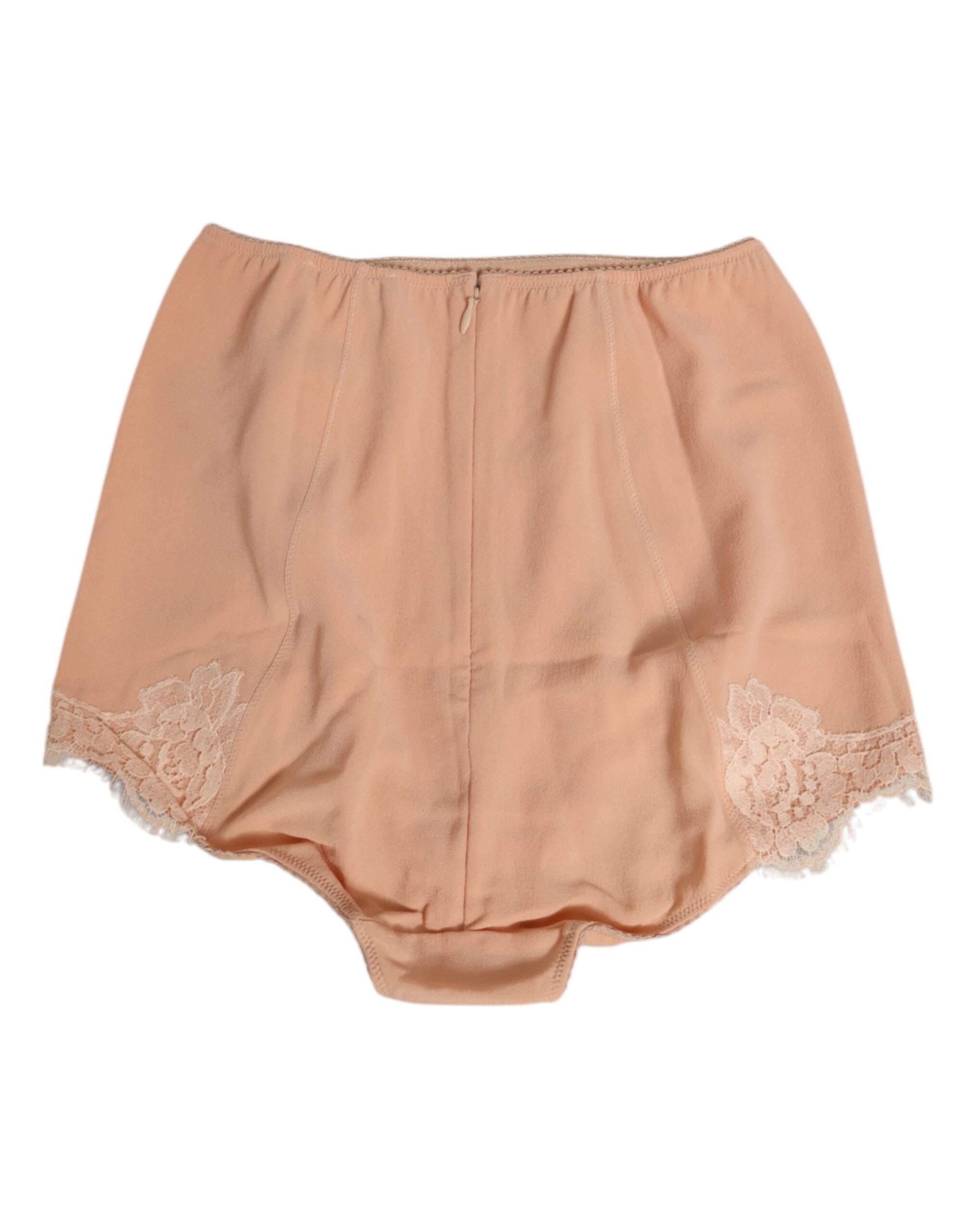 Dolce & Gabbana Beige Seide Stretch High Waist Mieder Unterwäsche
