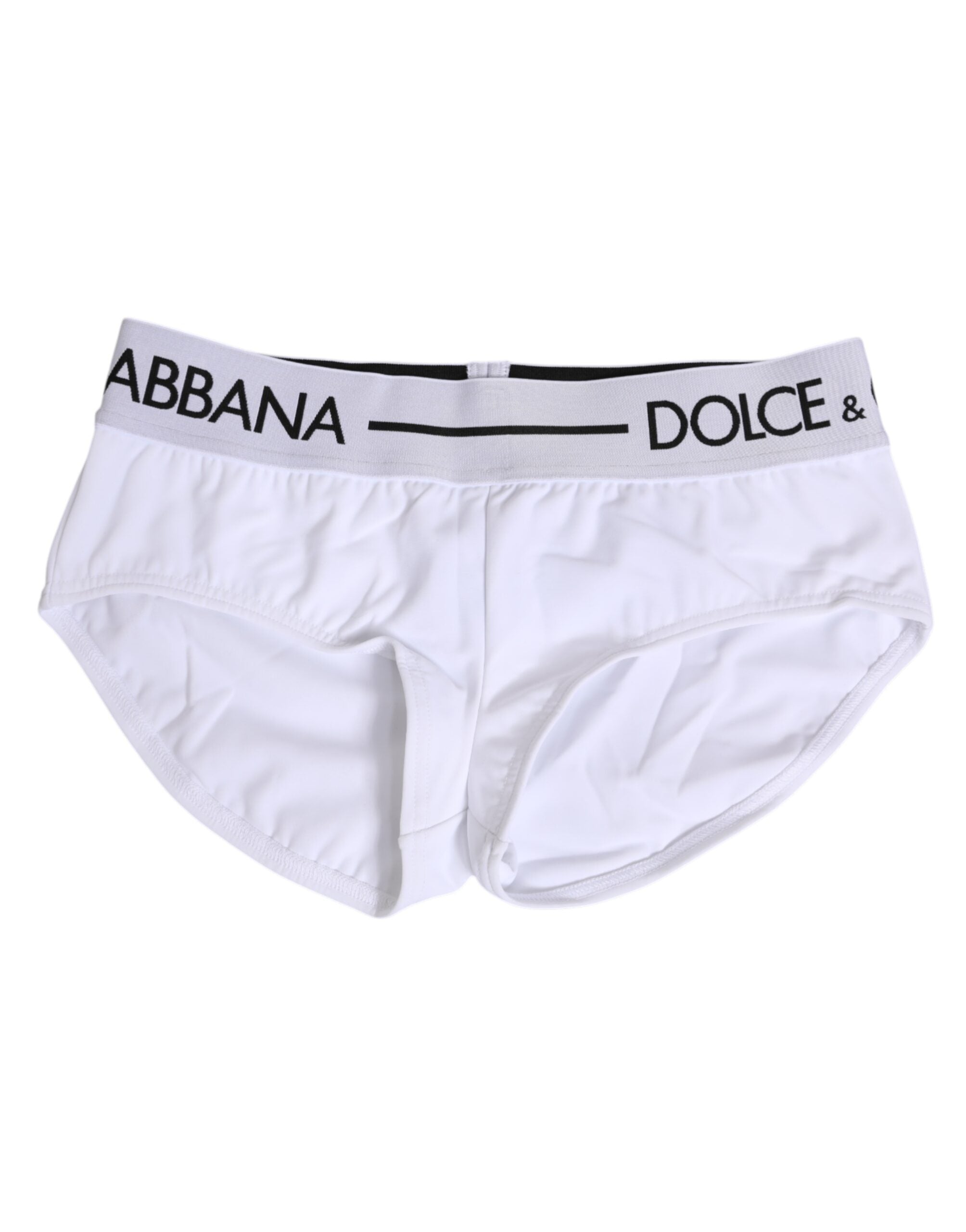 Dolce & Gabbana Weiße Nylon-Shorts mit Logo-Bund Unterwäsche