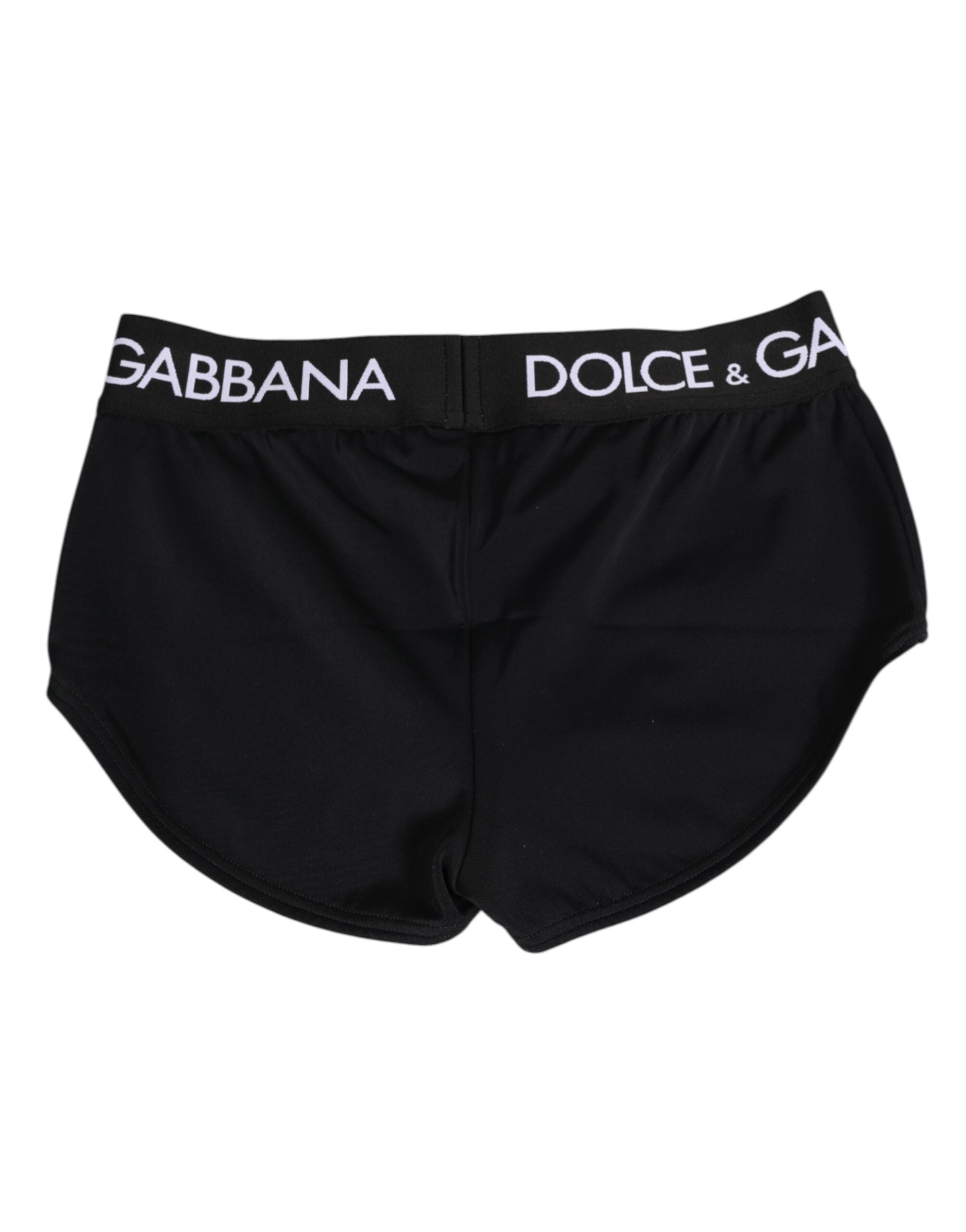 Dolce & Gabbana Schwarze Nylon Shorts Unterwäsche mit Logo-Bund
