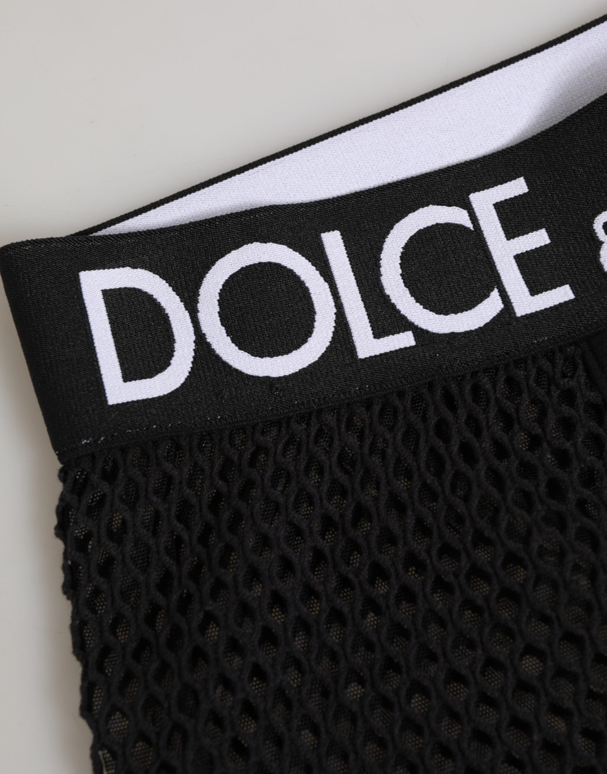 Dolce & Gabbana Schwarze Baumwoll-Logo-Shorts Midi-Unterhose