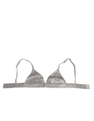 Dolce & Gabbana Grauer Triangel-BH aus Seidensatin mit Softcups Dessous