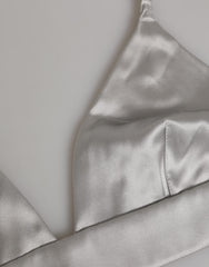 Dolce & Gabbana Grauer Triangel-BH aus Seidensatin mit Softcups Dessous
