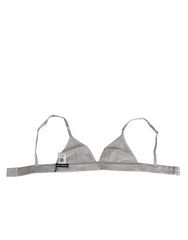 Dolce & Gabbana Grauer Triangel-BH aus Seidensatin mit Softcups Dessous
