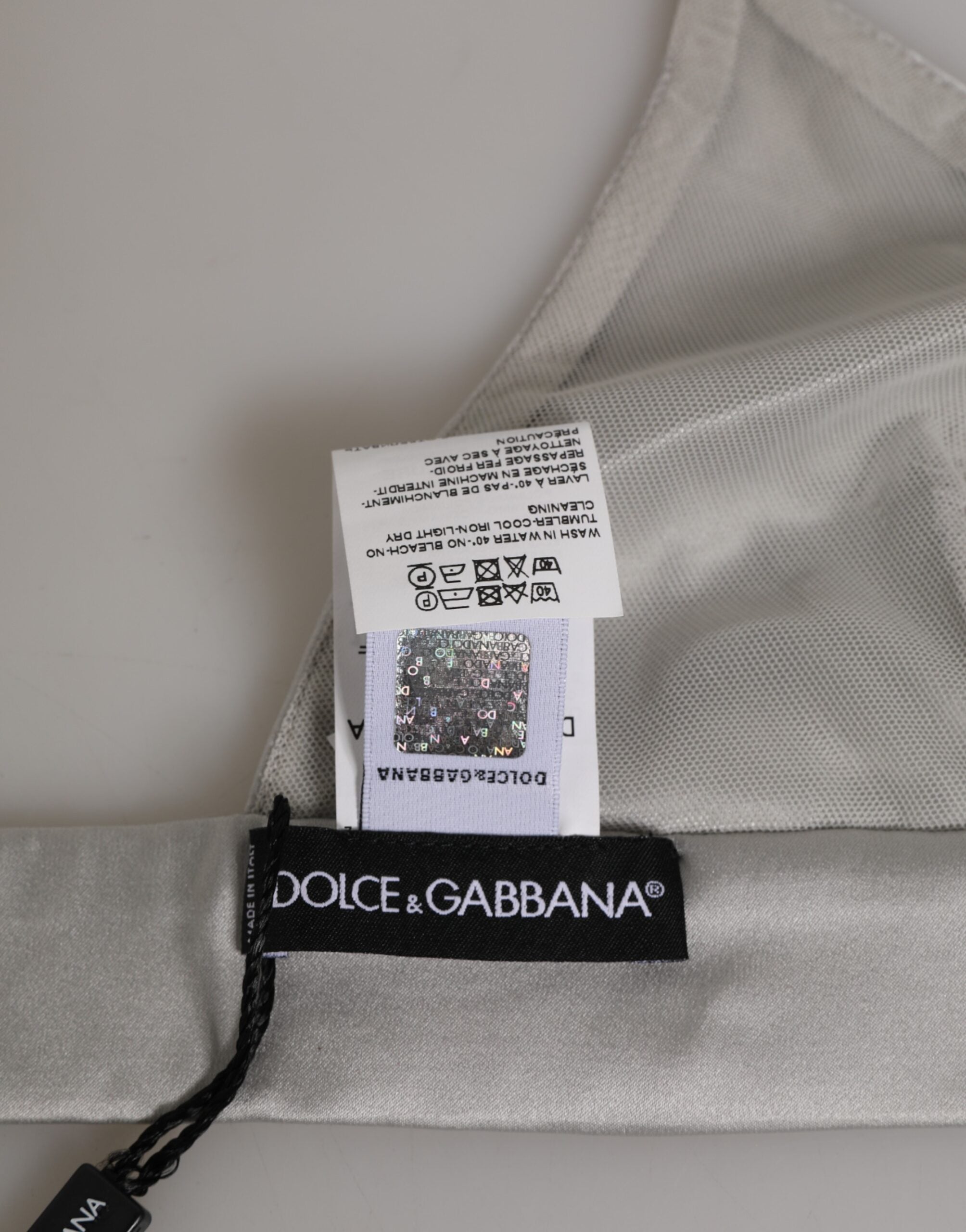 Dolce & Gabbana Grauer Triangel-BH aus Seidensatin mit Softcups Dessous