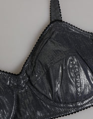 Dolce & Gabbana Dark Gray Silk Stretch Balconcino Bra Underwear