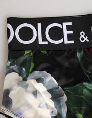Dolce & Gabbana Schwarzer Slip mit Blumenmuster und hoher Taille