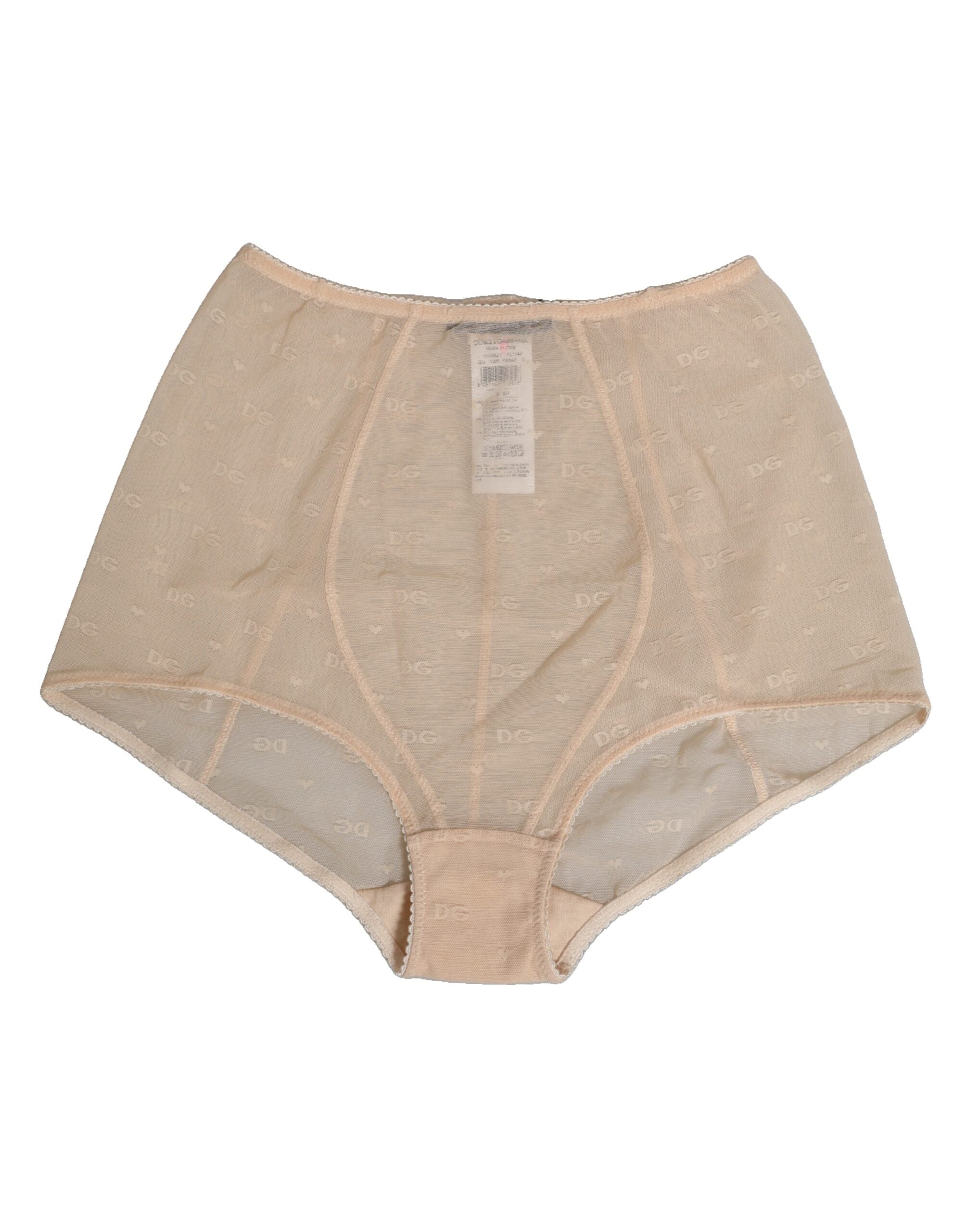 Dolce & Gabbana Beige Nylon High Waist Miederhose Unterwäsche
