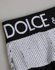 Dolce & Gabbana Schwarze weiße Pailletten High Waist Höschen Unterwäsche