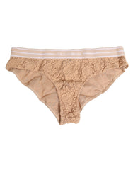 Dolce & Gabbana Beige Spitzen-Nylon-Höschen mit hoher Taille Unterwäsche