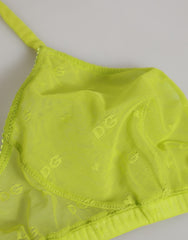 Dolce & Gabbana Gelb Grüne Nylon Soft-Cup Büstenhalter Unterwäsche