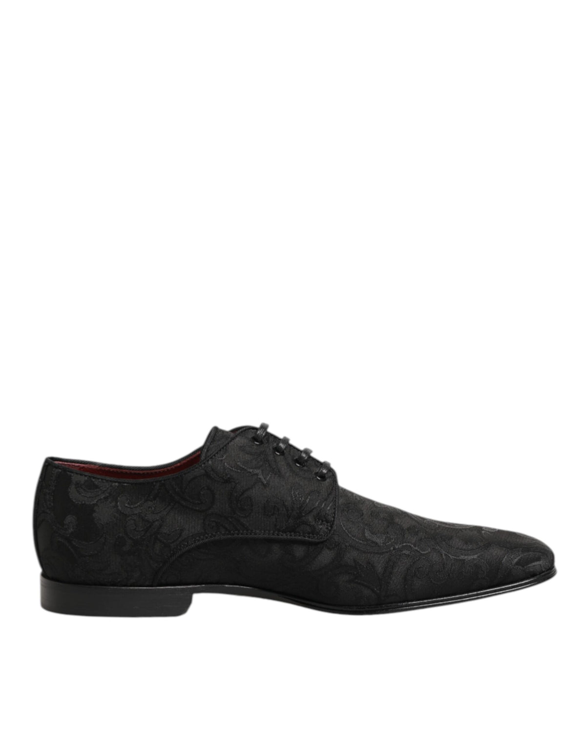 Dolce & Gabbana Schwarze Brokat Schnürschuhe Derby Herren-Abendschuhe
