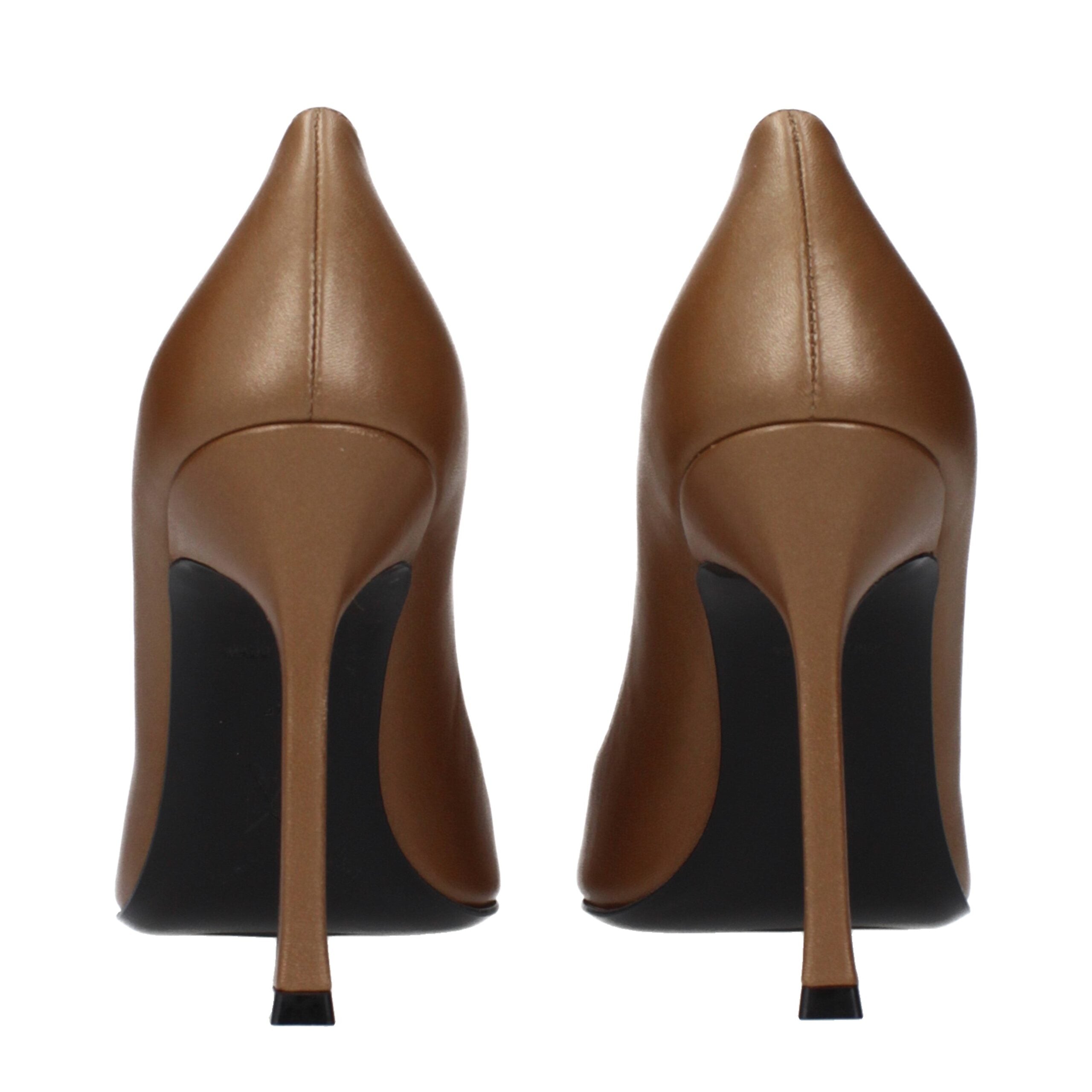 Amina Muaddi Bruine Leren Pumps met Hoge Hak